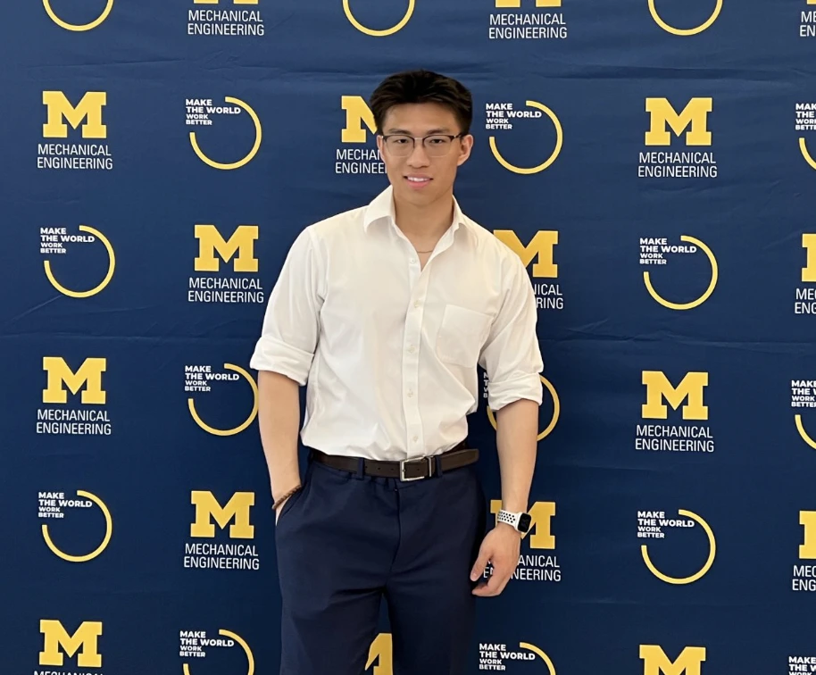 Simba Gao at the University of Michigan Mechanical Engineering department