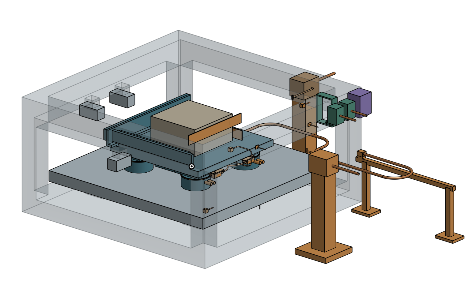 CAD of the compact planar XY positioning stage.